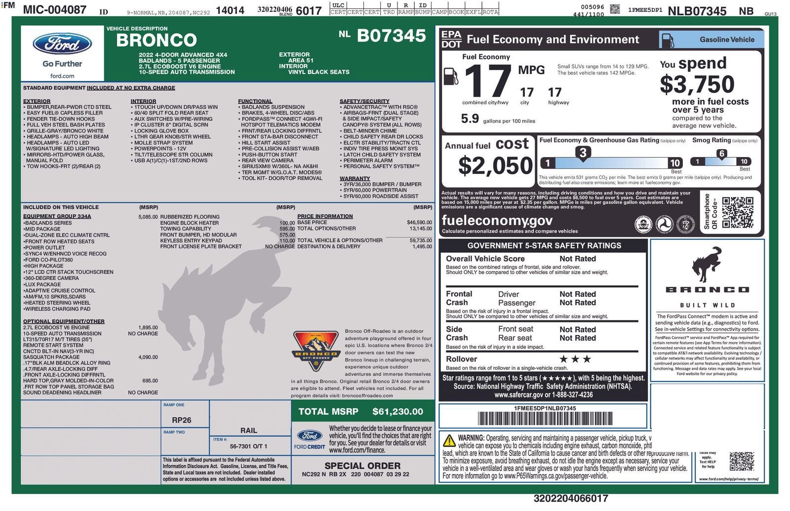 2022 Ford Bronco Base