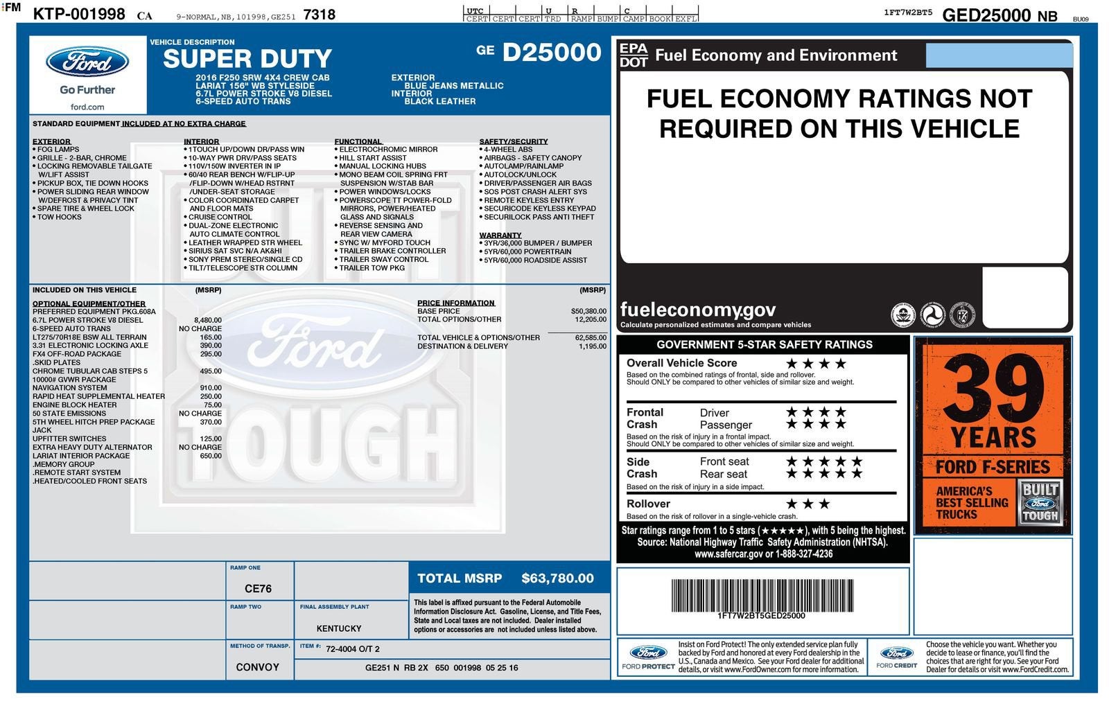 2016 Ford Super Duty F-250 SRW Lariat