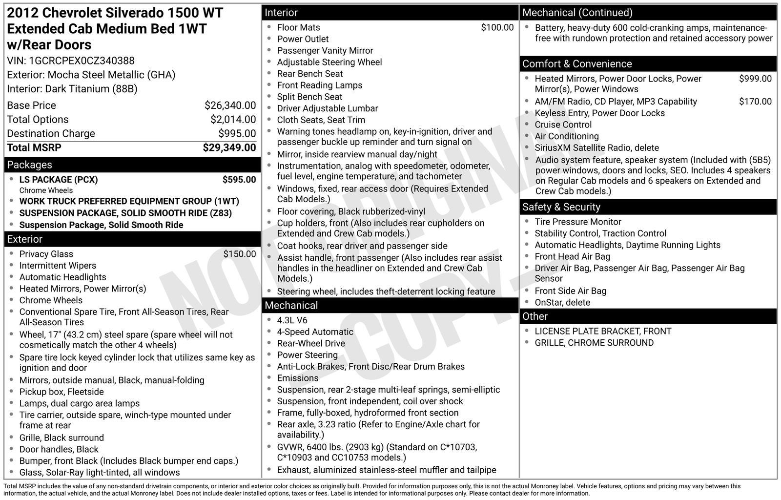 2012 Chevrolet Silverado 1500 Work Truck
