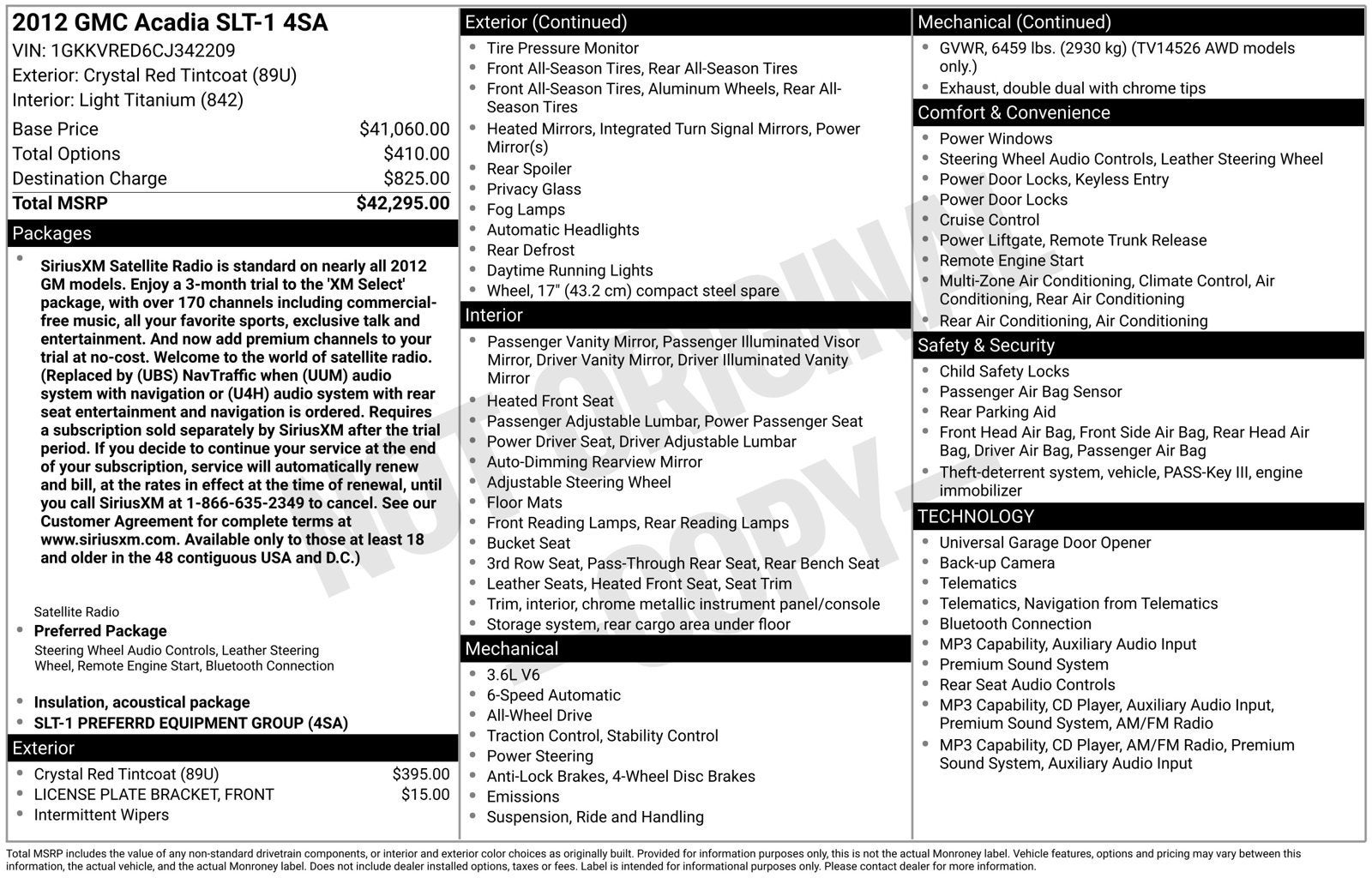 2012 GMC Acadia SLT1