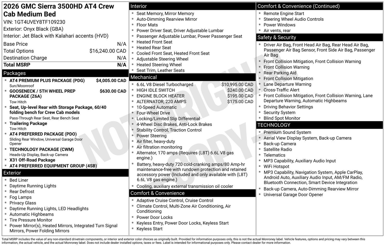 2026 GMC Sierra 3500 HD AT4