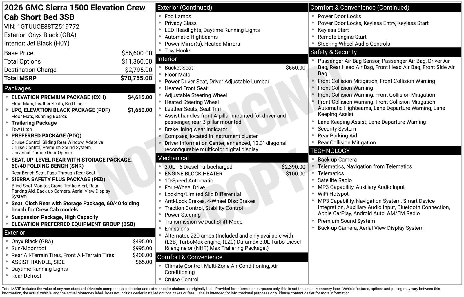 2026 GMC Sierra 1500 Elevation