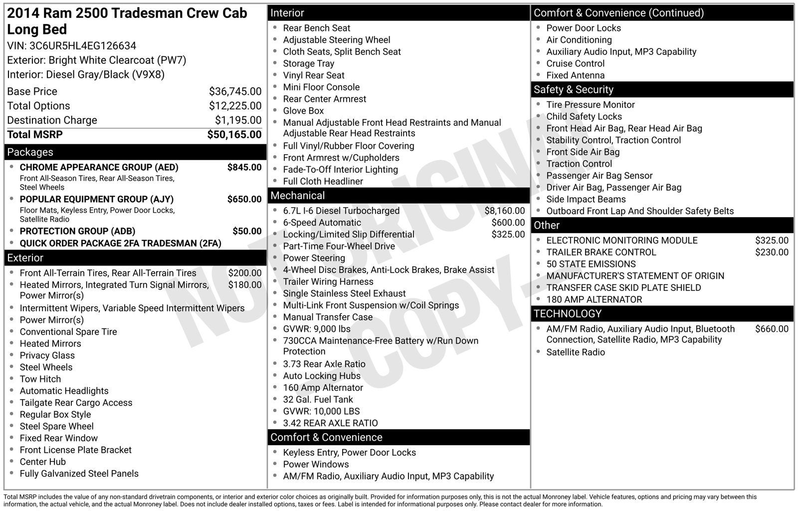 2014 RAM 2500 Tradesman