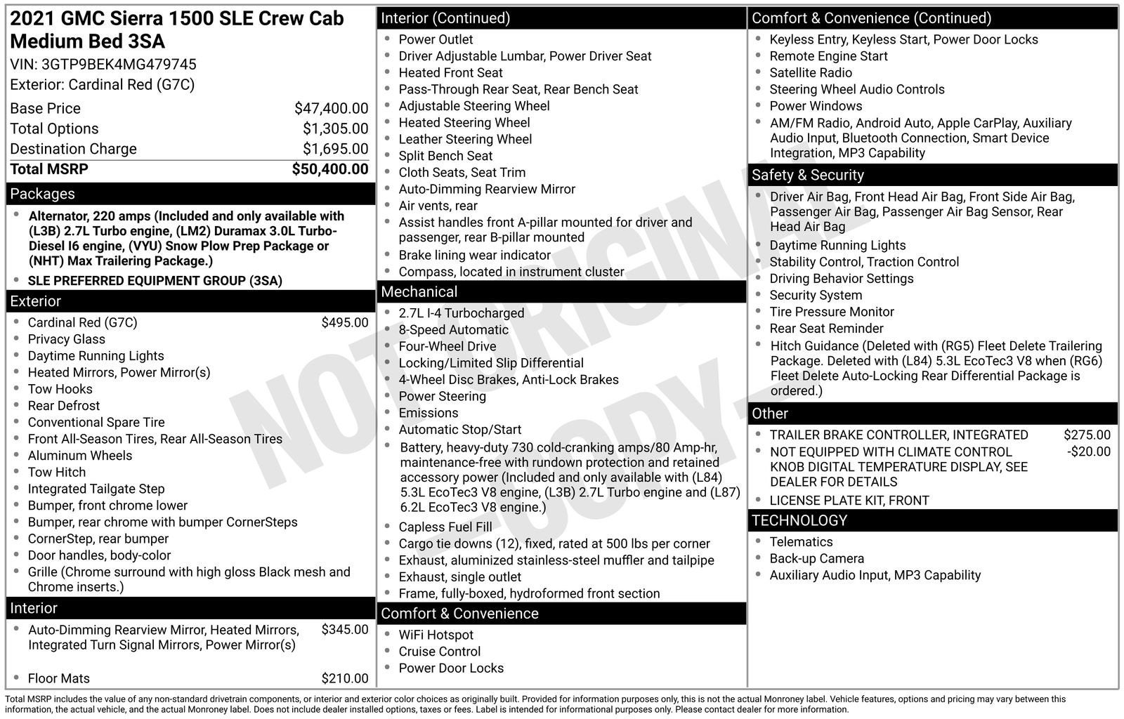 2021 GMC Sierra 1500 SLE