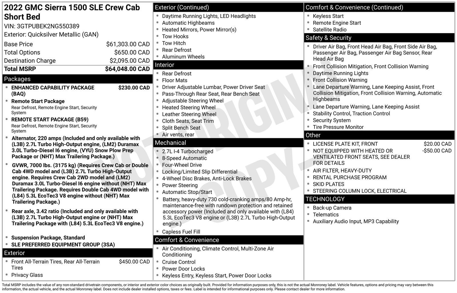 2022 GMC Sierra 1500 SLE