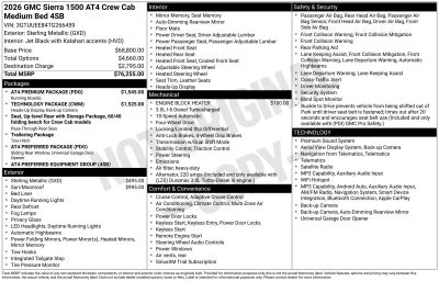 2026 GMC Sierra 1500 AT4