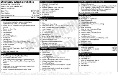 2025 Subaru Outback Onyx Edition