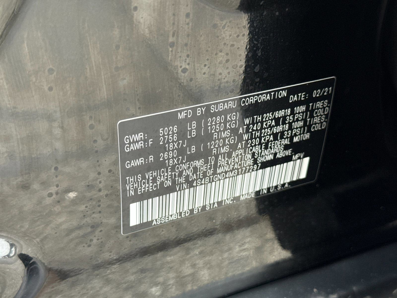 2021 Subaru Outback Limited XT