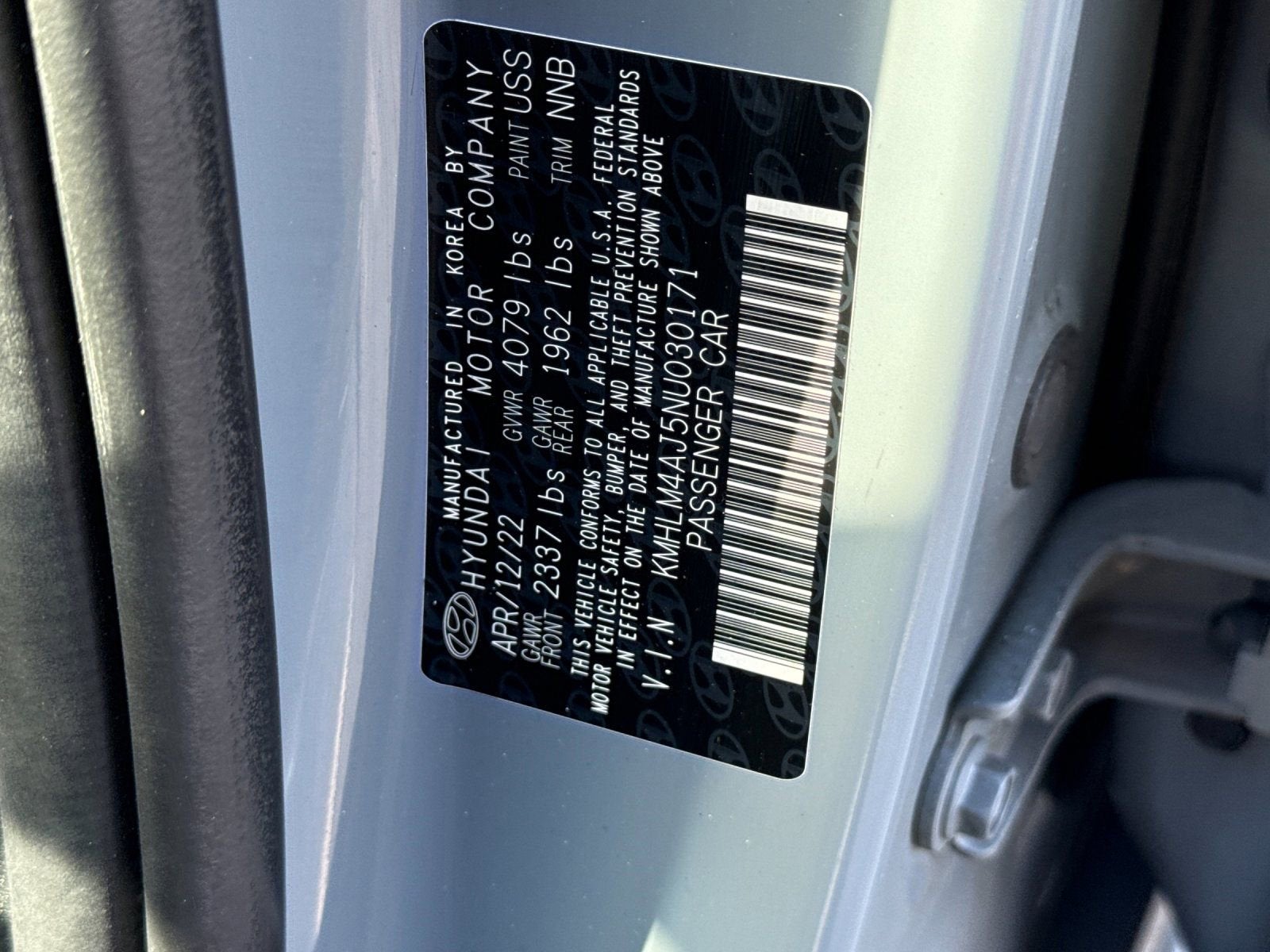 2022 Hyundai Elantra Hybrid Blue