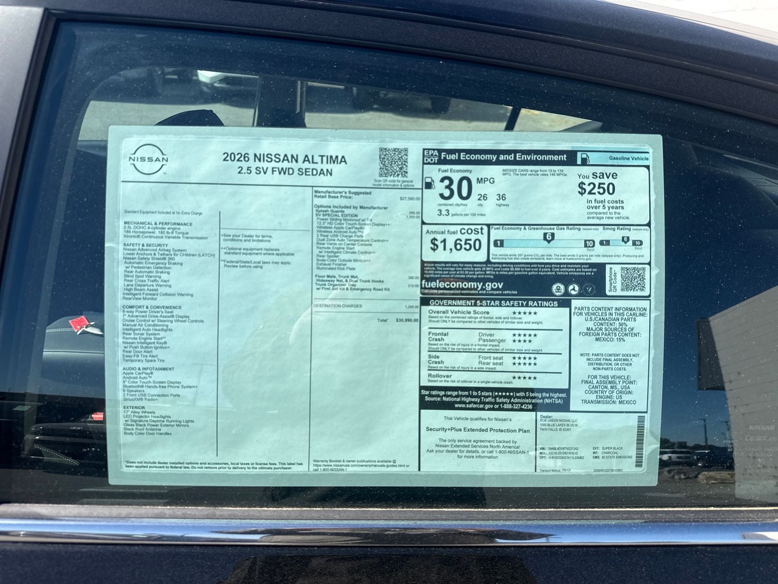 2026 Nissan Altima 2.5 SV