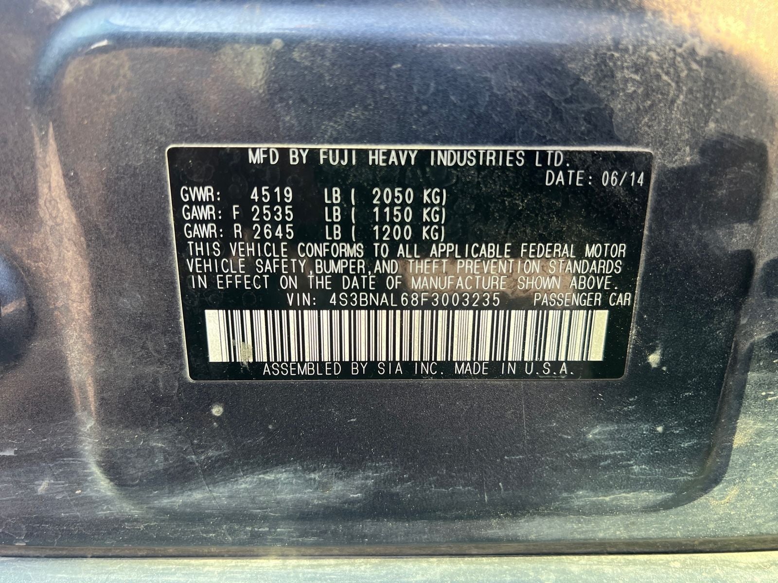 2015 Subaru Legacy 2.5i Limited