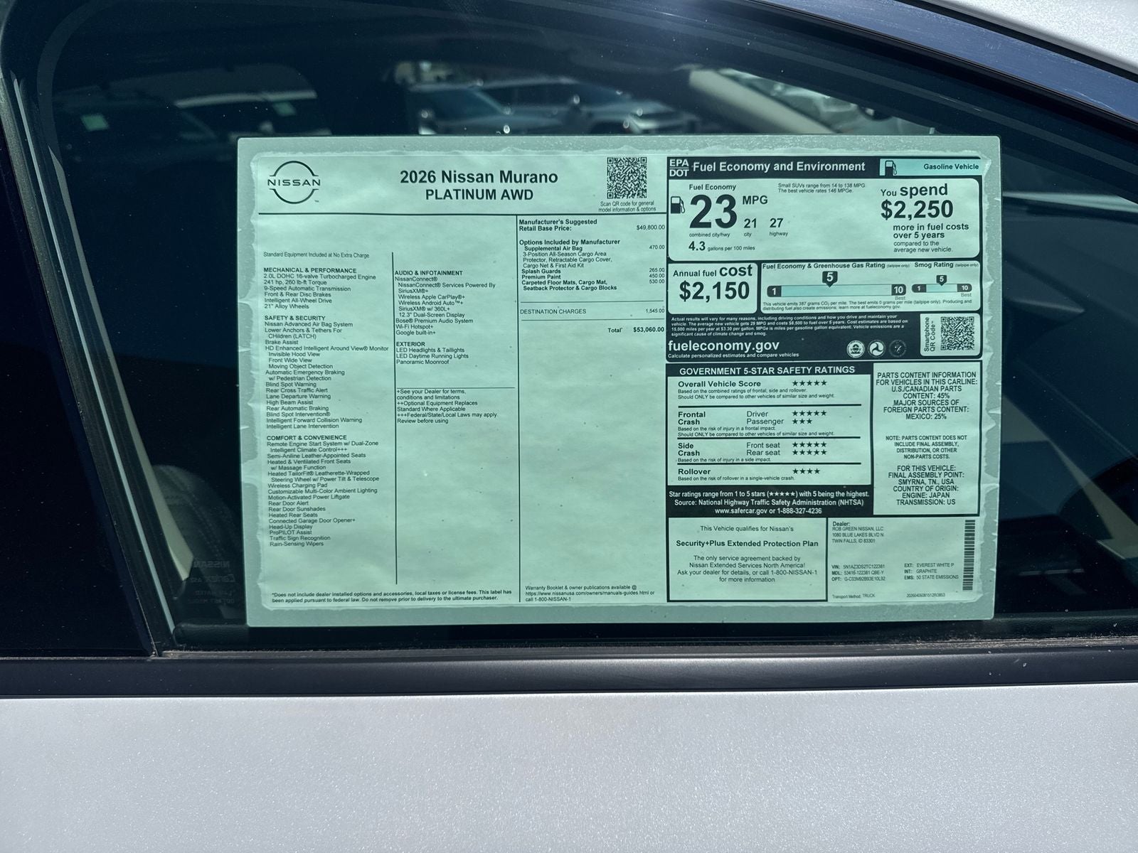 2026 Nissan Murano Platinum