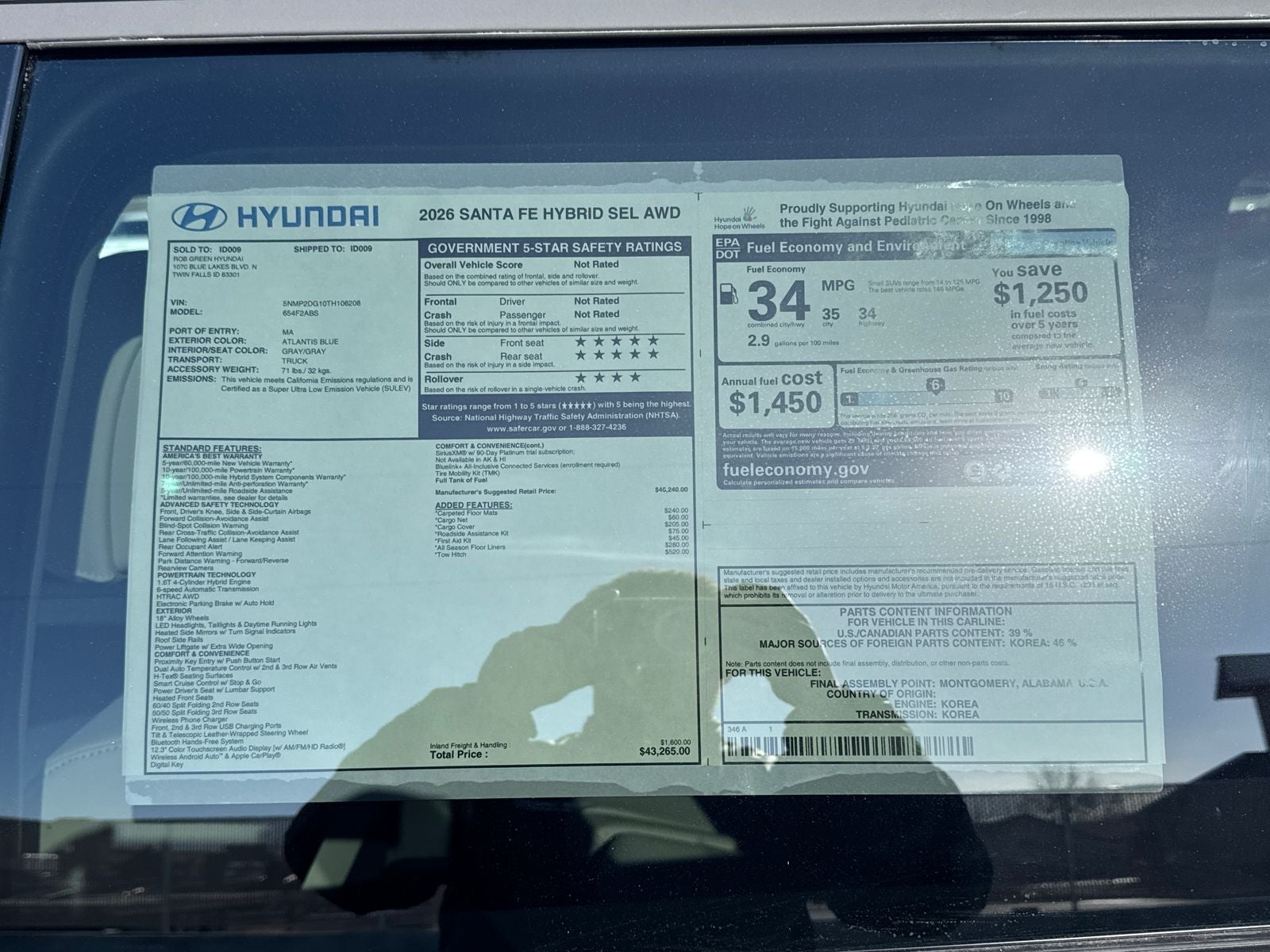 2026 Hyundai Santa Fe Hybrid SEL