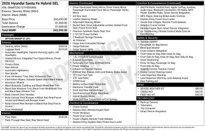 2026 Hyundai Santa Fe Hybrid SEL