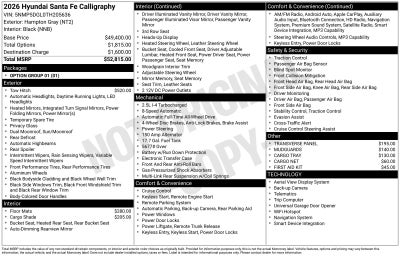 2026 Hyundai Santa Fe Calligraphy