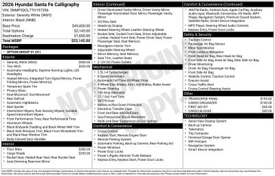 2026 Hyundai Santa Fe Calligraphy