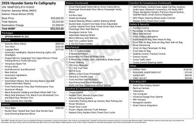 2026 Hyundai Santa Fe Calligraphy