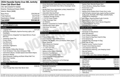2026 Hyundai Santa Cruz SEL