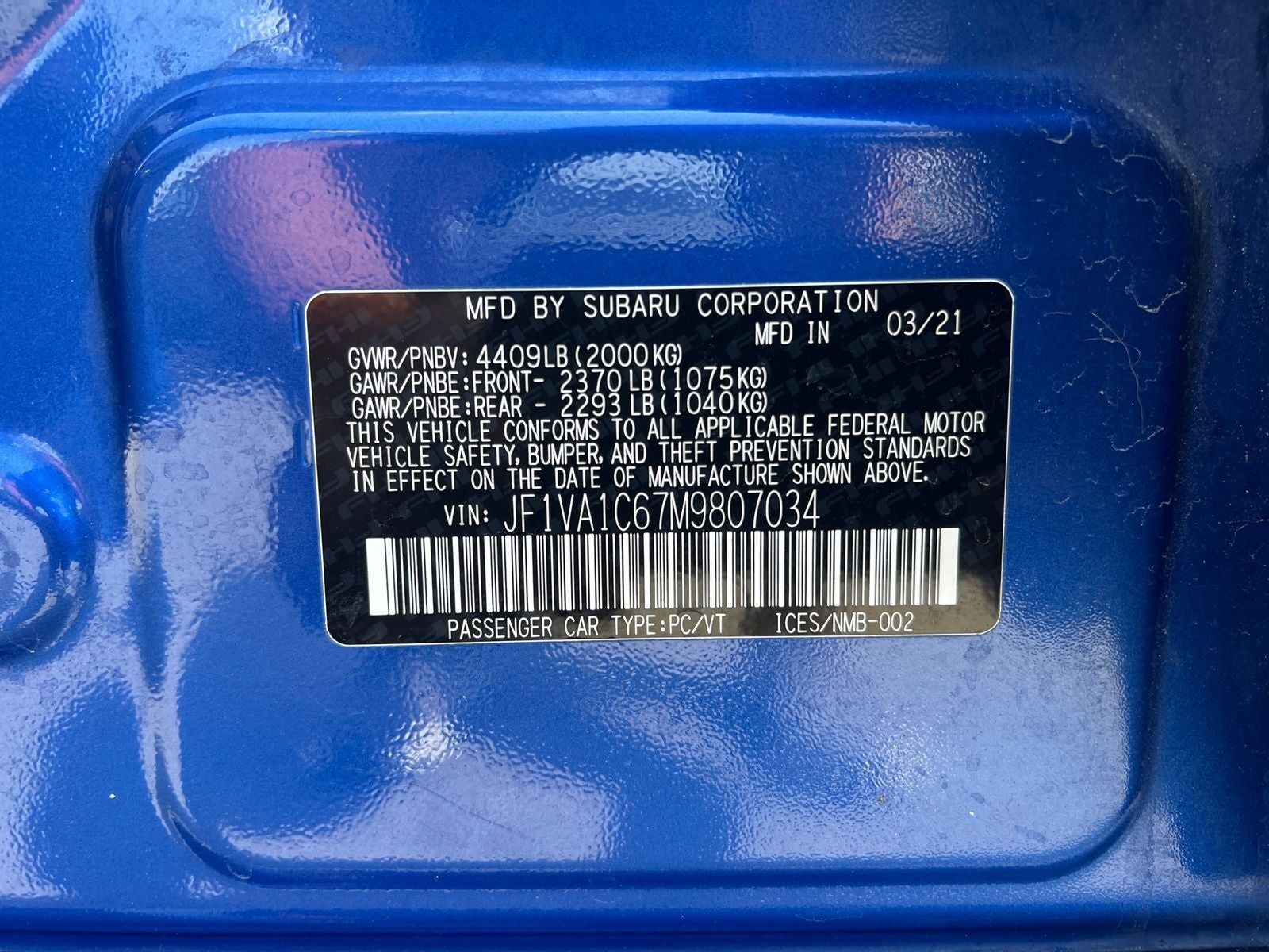 2021 Subaru WRX Premium