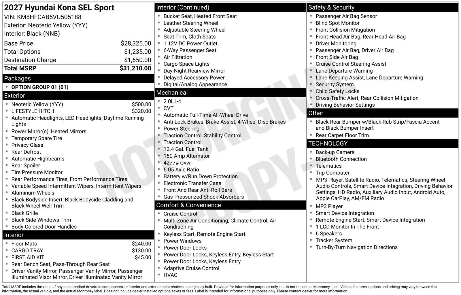 2027 Hyundai Kona SEL Sport