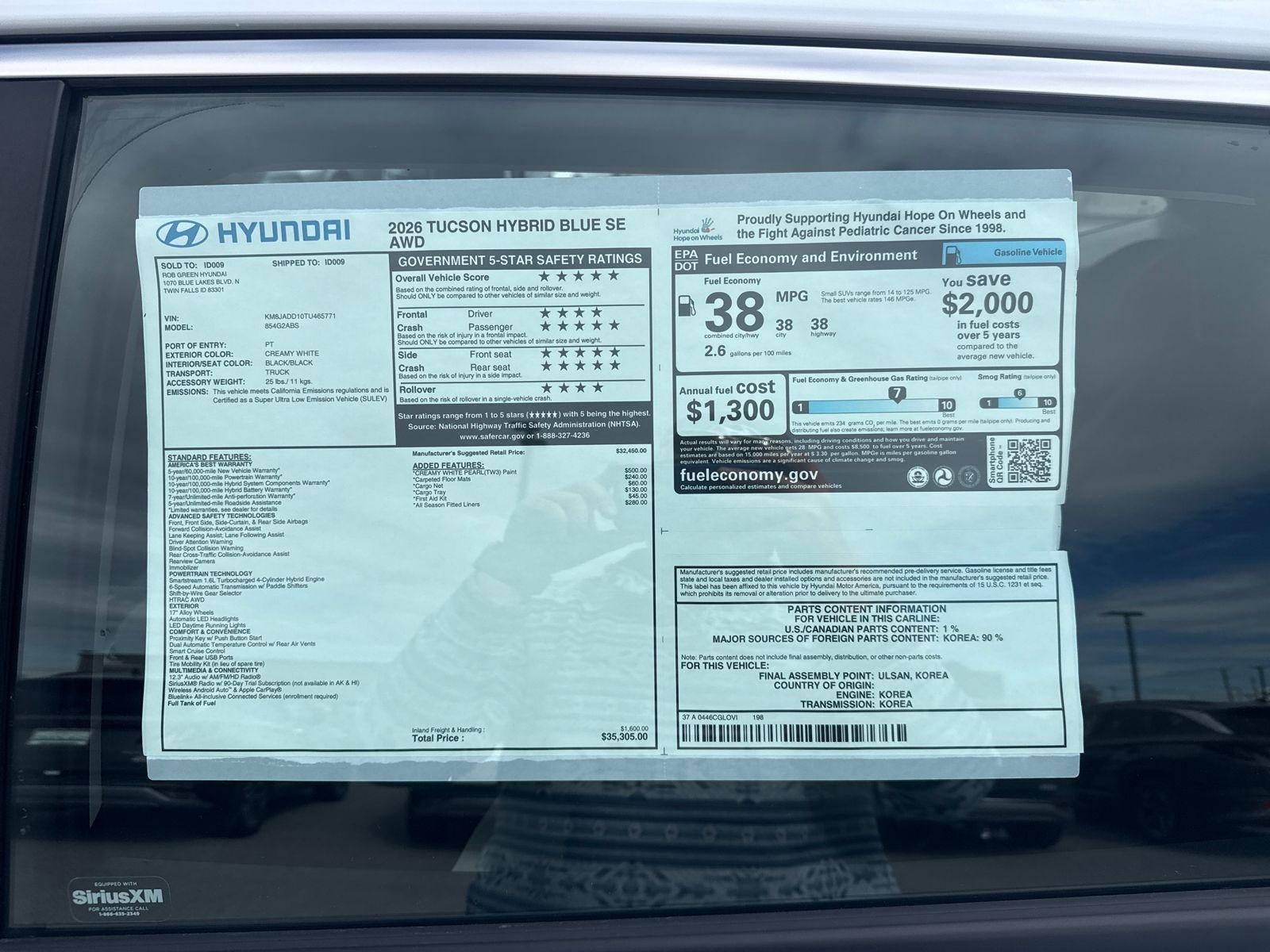 2026 Hyundai Tucson Hybrid Blue SE