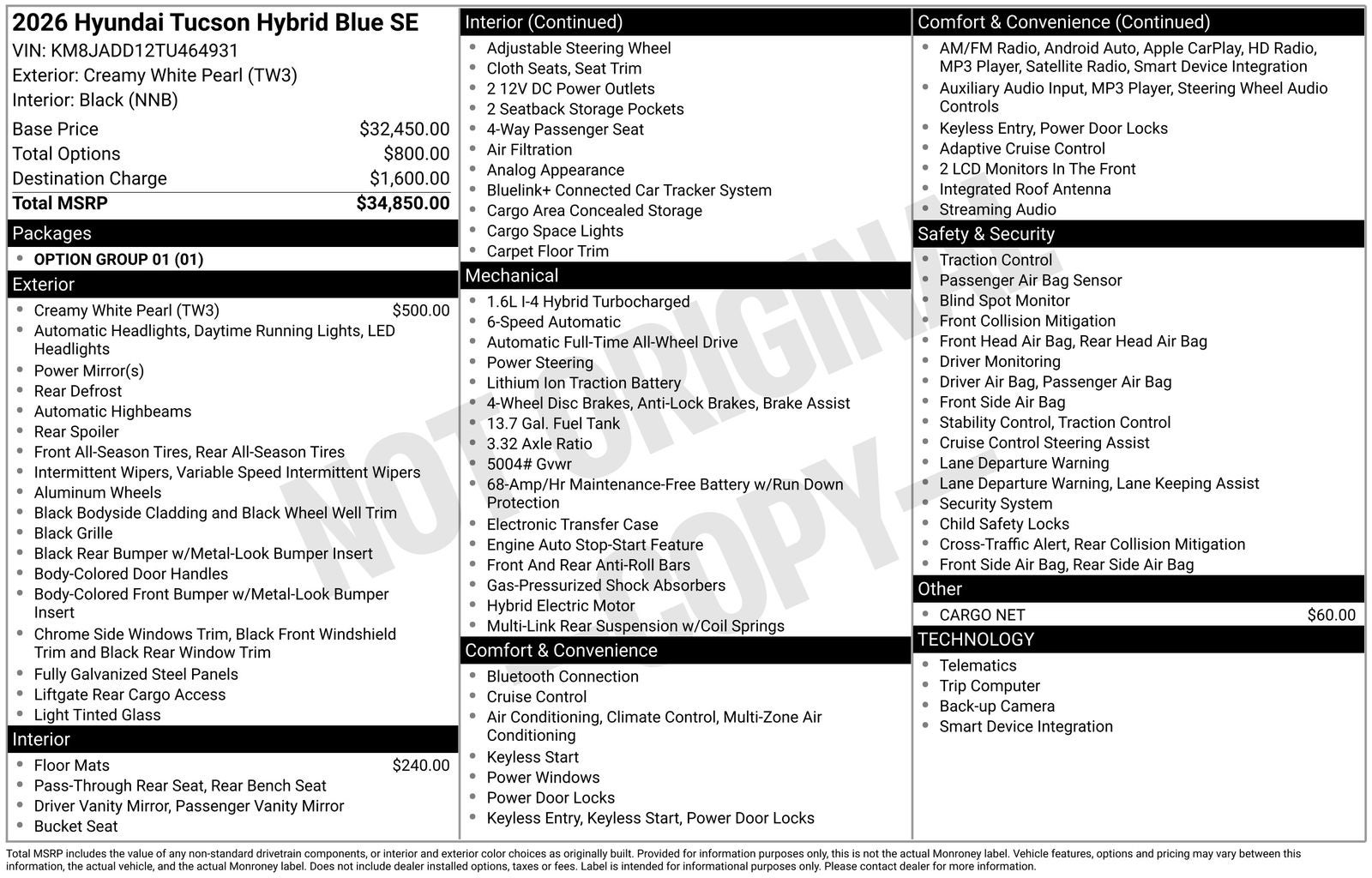2026 Hyundai Tucson Hybrid Blue SE