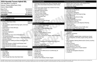 2026 Hyundai Tucson Hybrid SEL