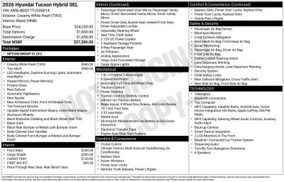 2026 Hyundai Tucson Hybrid SEL