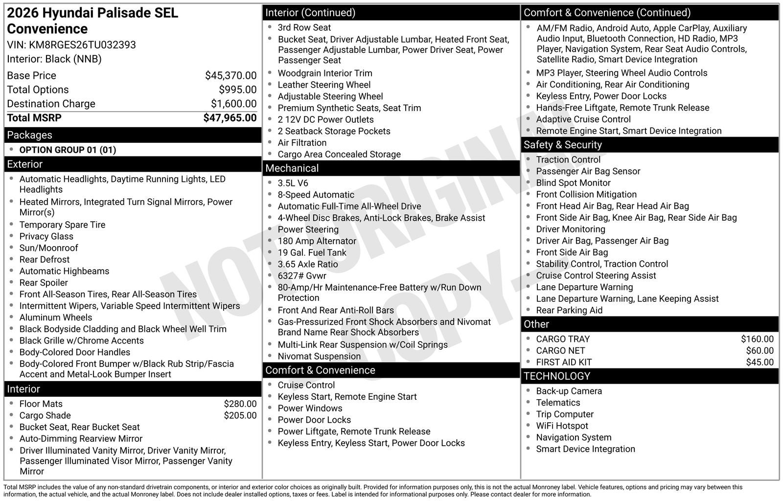 2026 Hyundai Palisade SEL Convenience