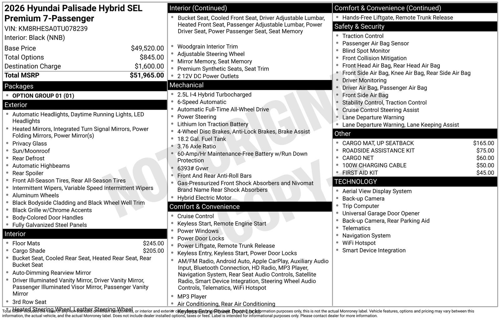 2026 Hyundai Palisade Hybrid SEL Premium 7 Passenger
