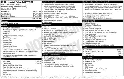 2026 Hyundai Palisade XRT Pro