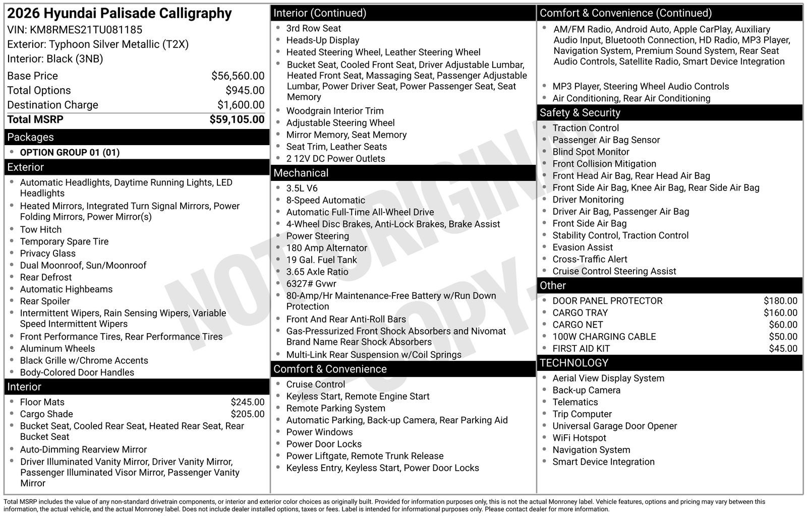 2026 Hyundai Palisade Calligraphy