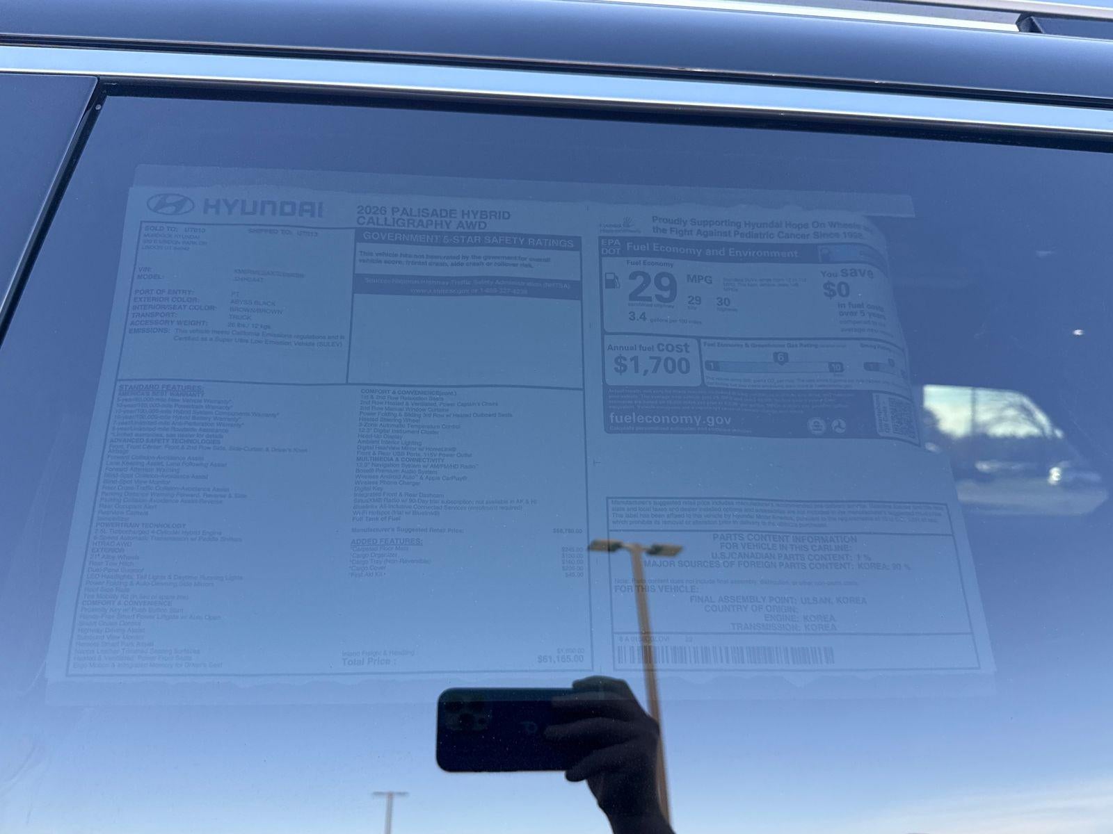 2026 Hyundai Palisade Hybrid Calligraphy