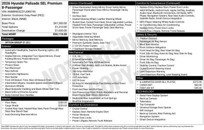 2026 Hyundai Palisade SEL Premium 8 Passenger