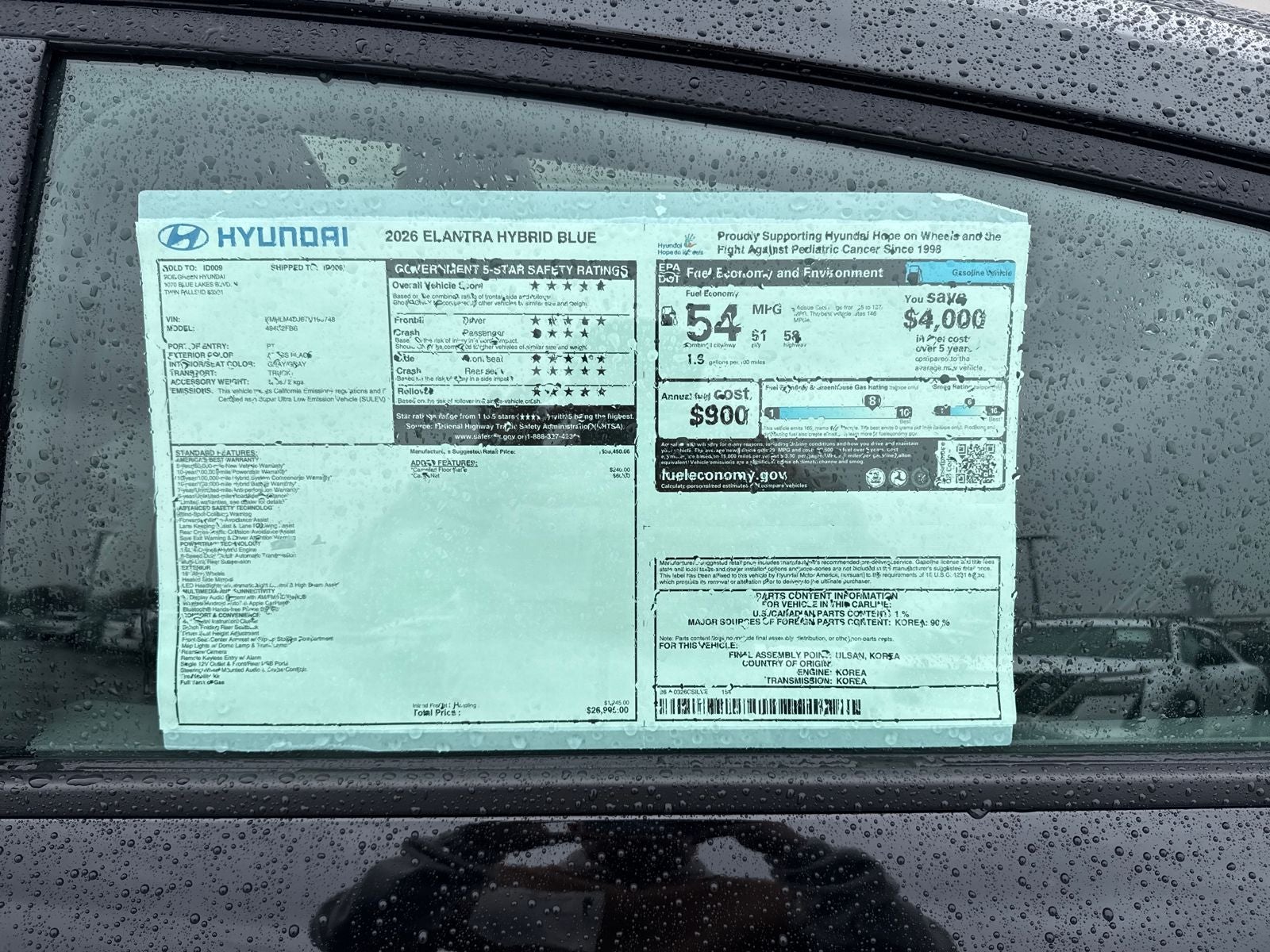 2026 Hyundai Elantra Hybrid Blue