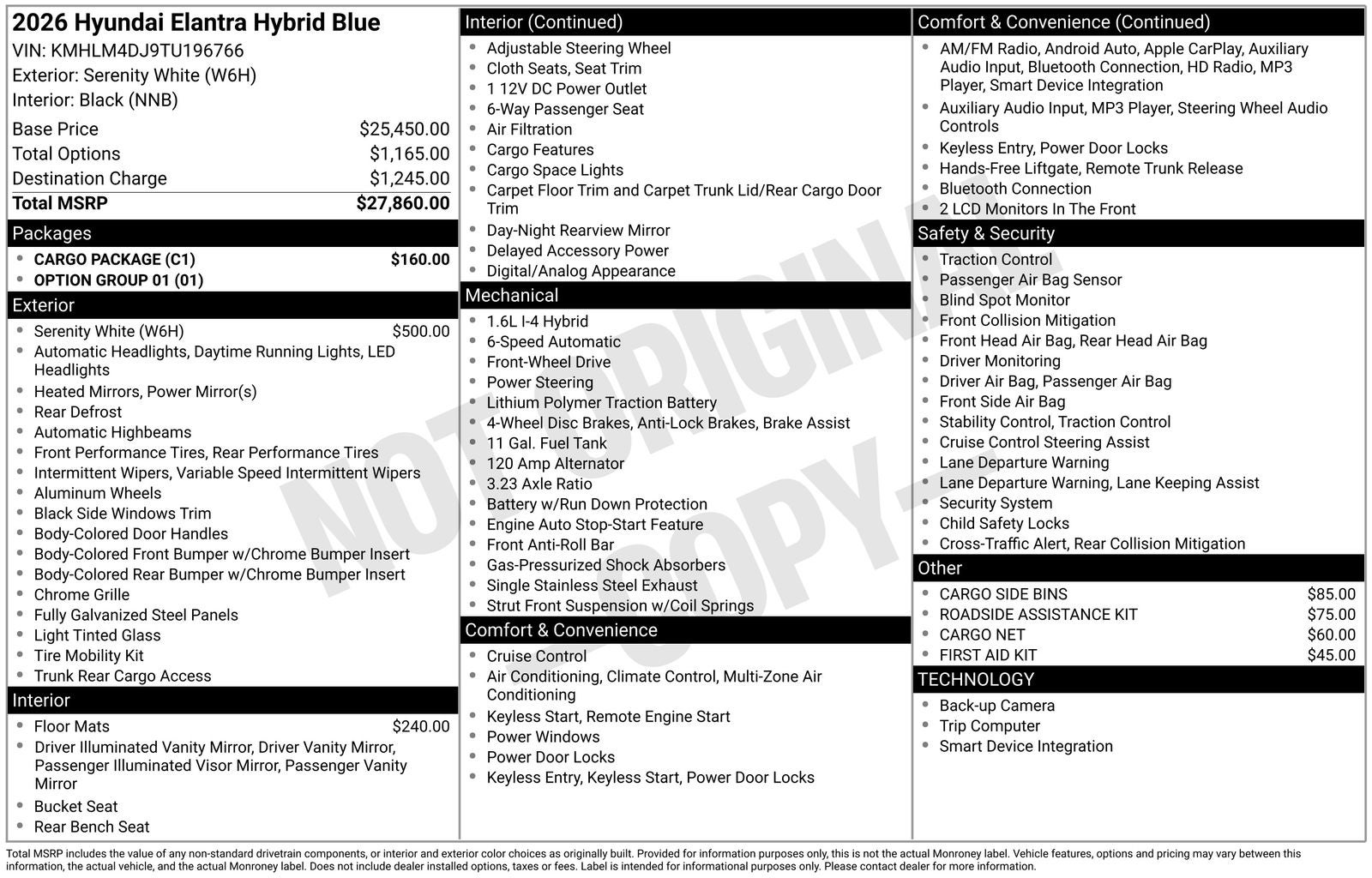 2026 Hyundai Elantra Hybrid Blue