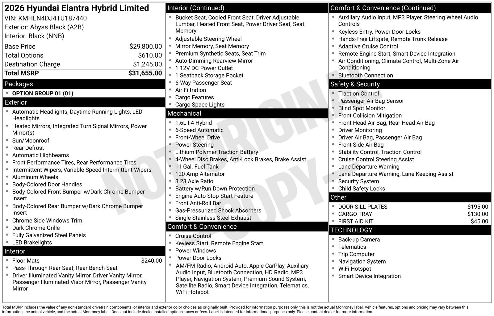 2026 Hyundai Elantra Hybrid Limited