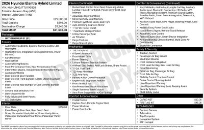 2026 Hyundai Elantra Hybrid Limited